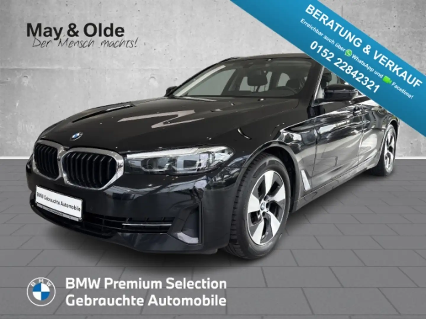 BMW 520 d Touring AHK T-Leder LED RFK NAVI Dig.Cockpit El. Schwarz - 1