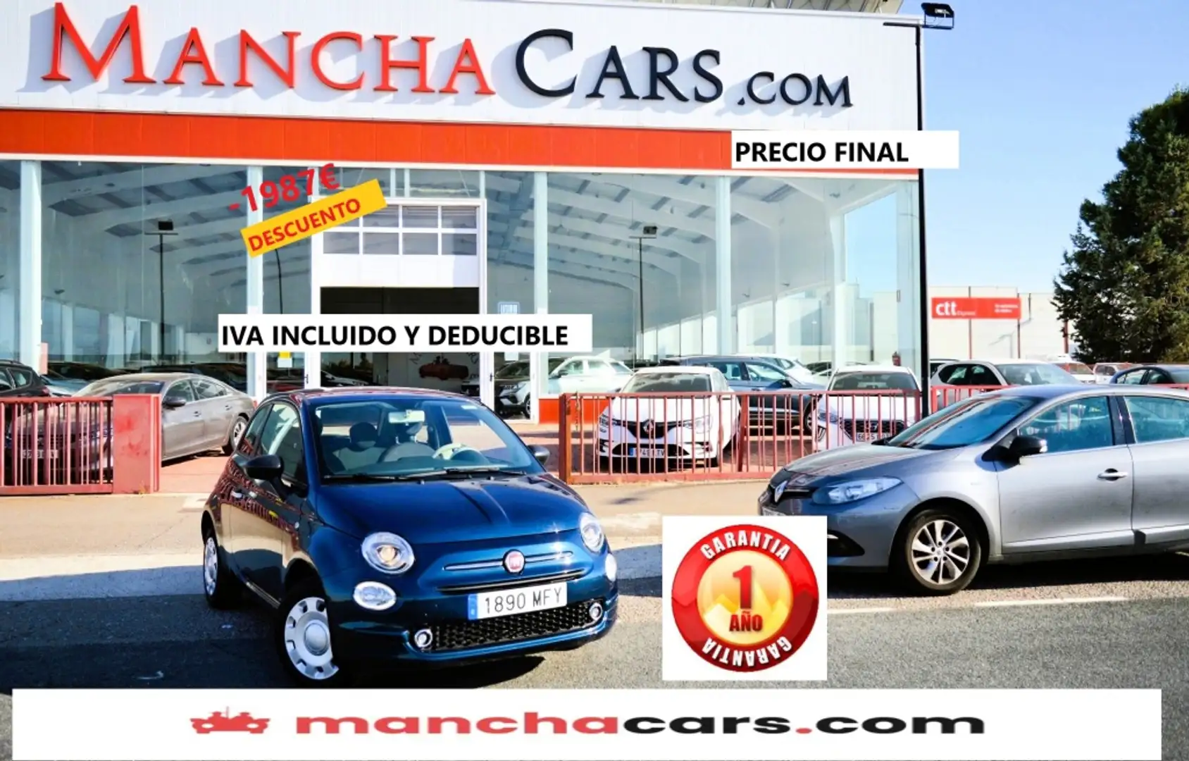 Fiat 500 1.0 Hybrid Club 52kW Blau - 1