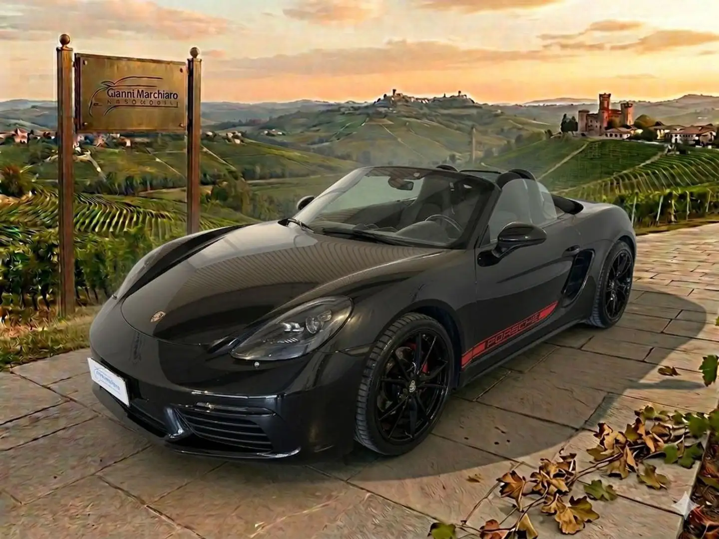 Porsche 718 Spyder 2.0 PDK SPORT CHRONO-PELLE-20"-SCARICO Schwarz - 1