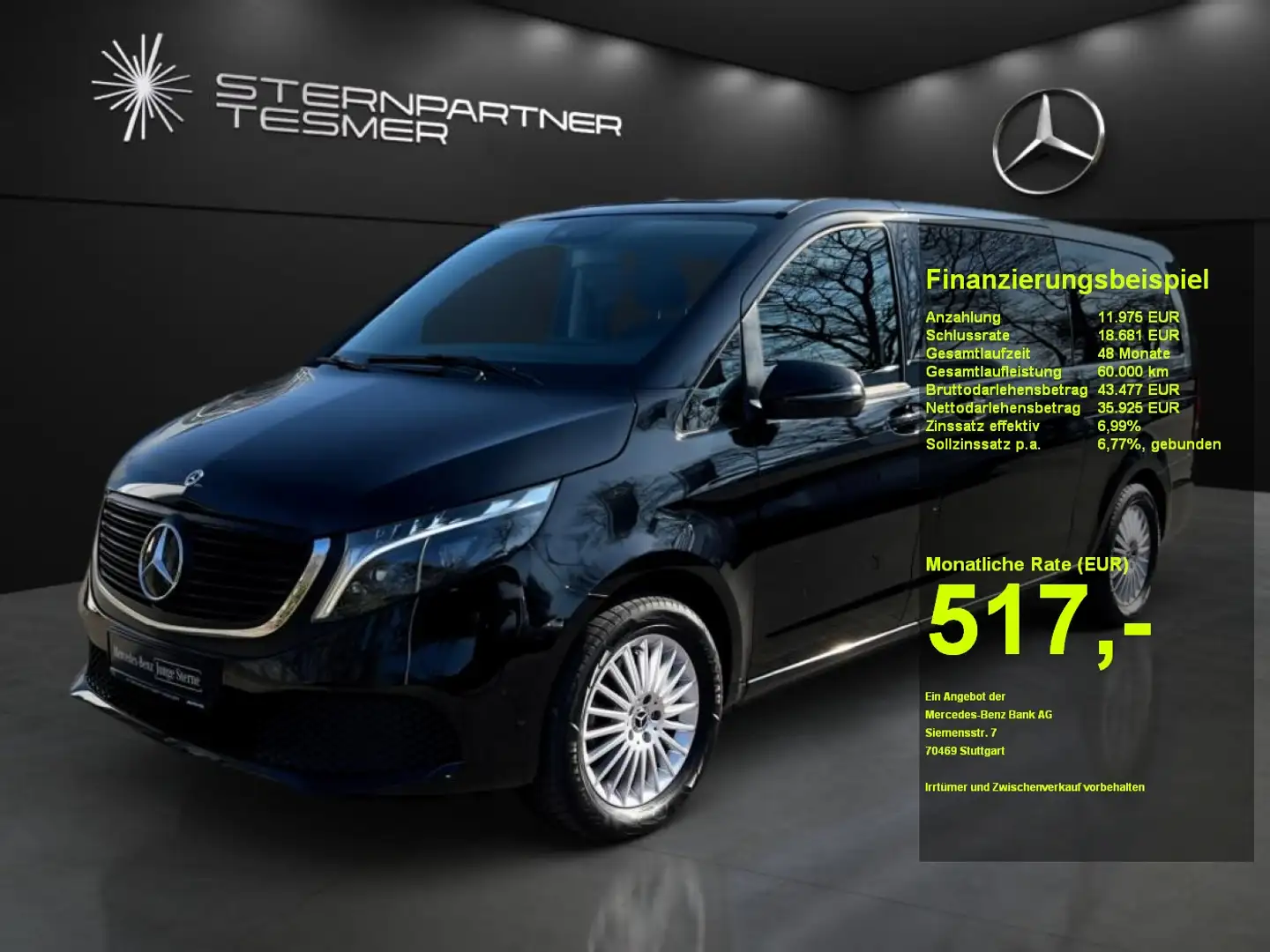 Mercedes-Benz EQV 300 Extralang elekTüren+8Sitze+langeSchienen Zwart - 1