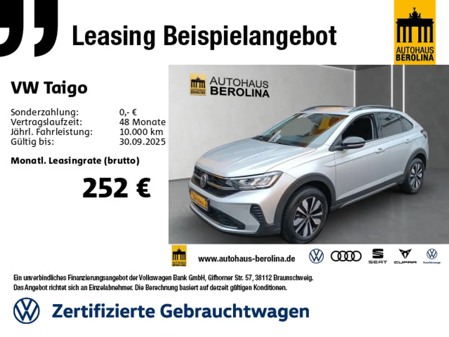 Volkswagen Taigo 1.0 TSI Goal DSG *ACC*App-Connect*SHZ* Silber - 1