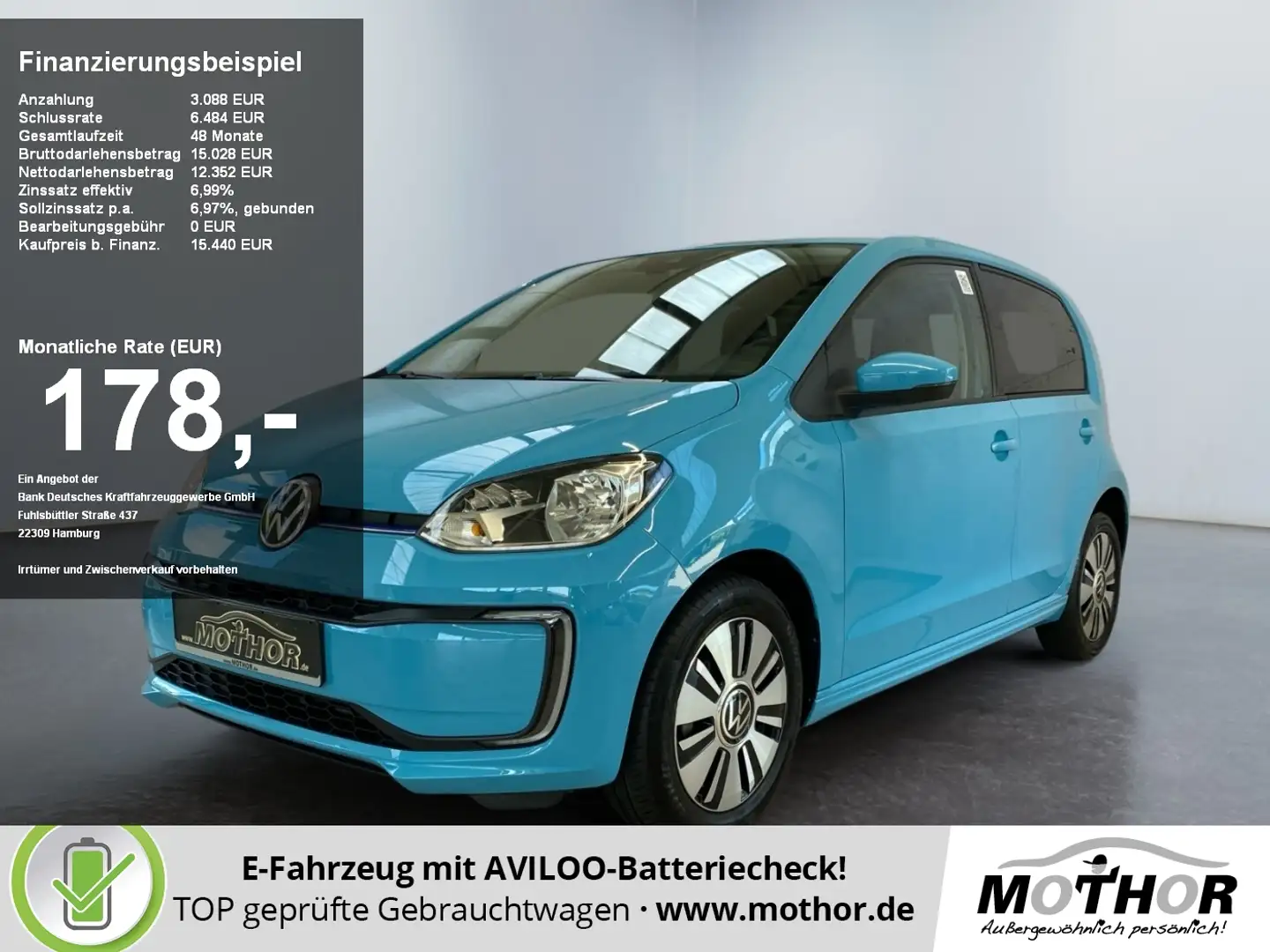 Volkswagen e-up! Max Rückfahrkamera PDC Tempomat Blau - 1