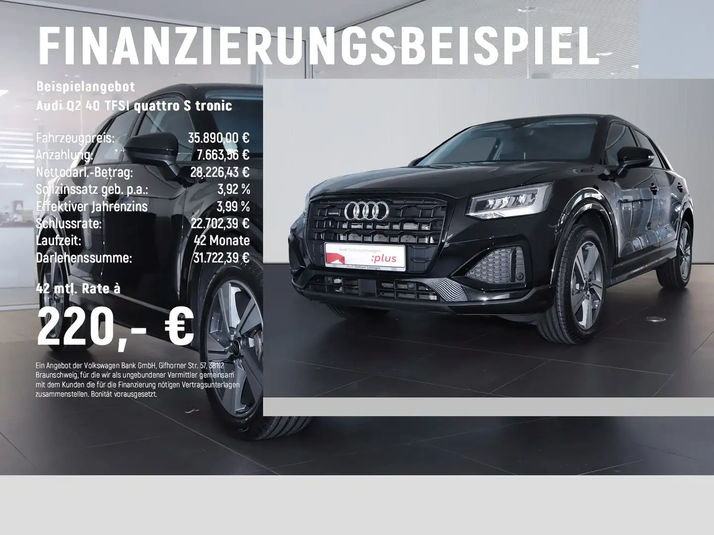 Audi Q2 40 TFSI quattro S tronic advanced OPTIK+SOUND Schwarz - 2