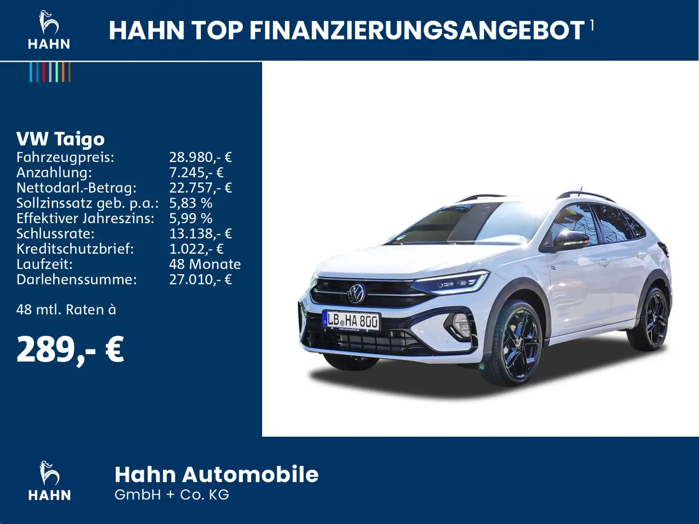 Volkswagen Taigo R-Line 1,0 l TSI OPF 116 PS DSG Weiß - 2