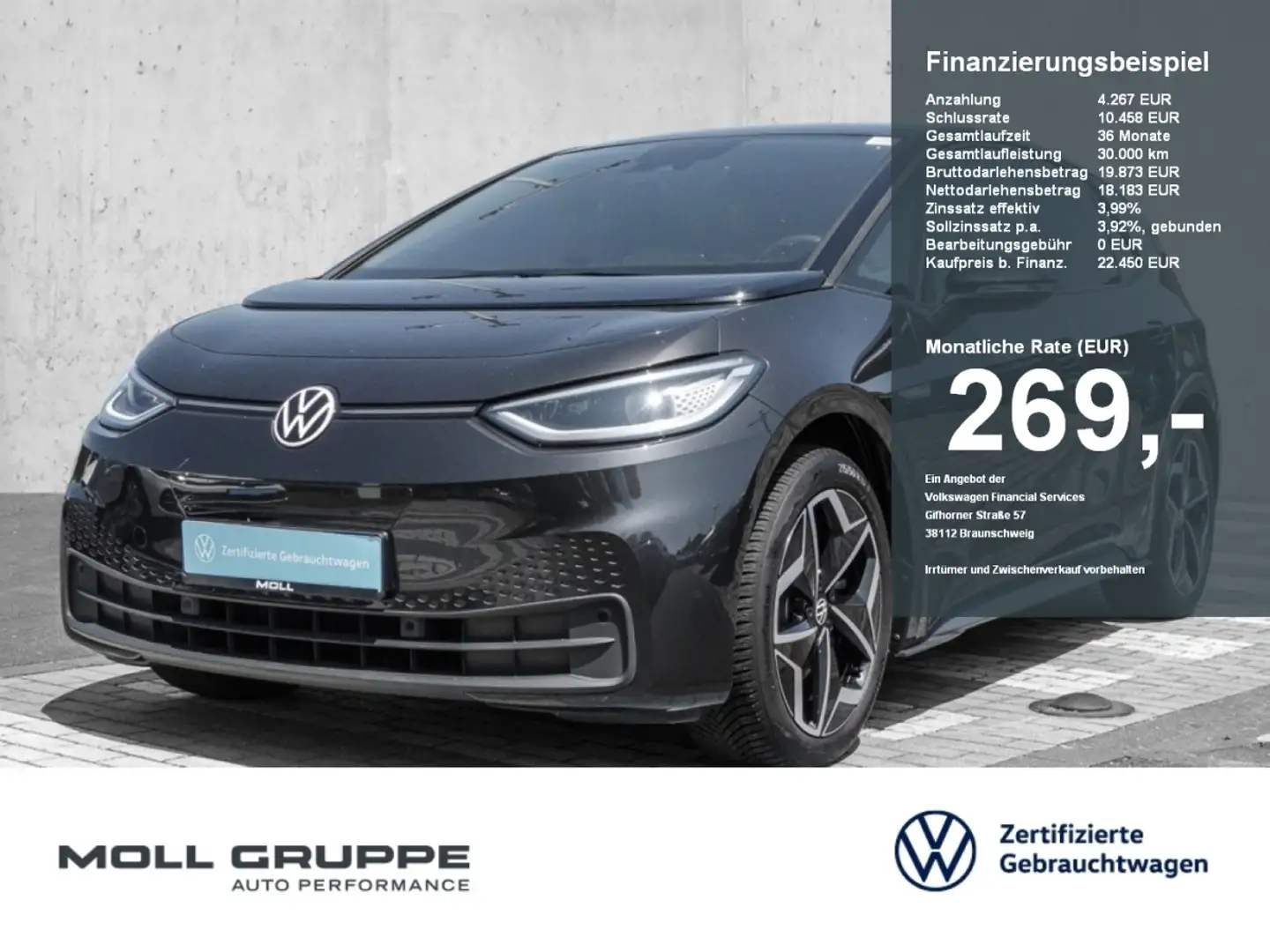Volkswagen ID.3 Pro Performance NAVI PANO LED LM ACC PDC Schwarz - 1