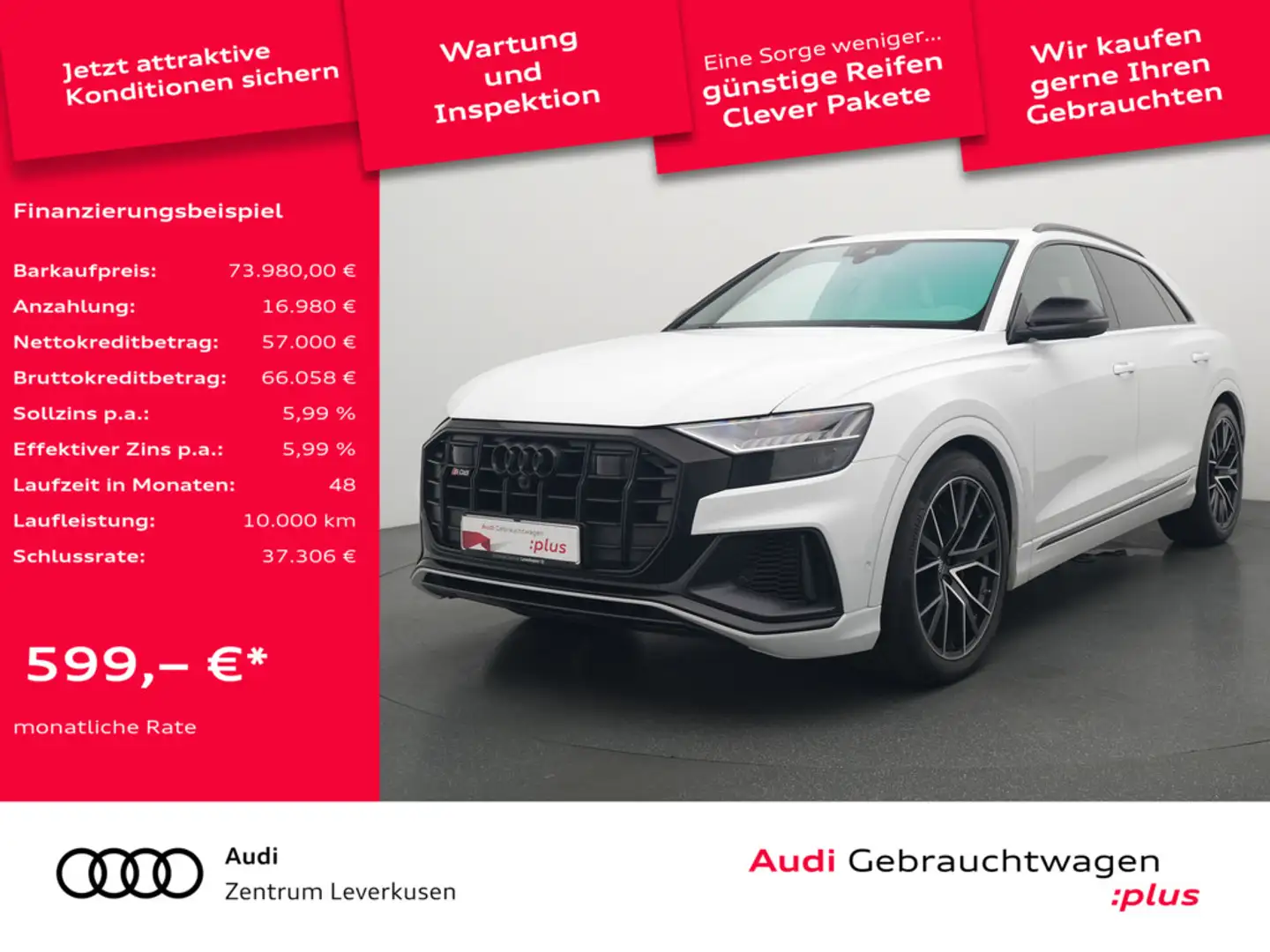 Audi SQ8 quattro ACC LEDER PANO STANDHZ AHK B&O Biały - 1