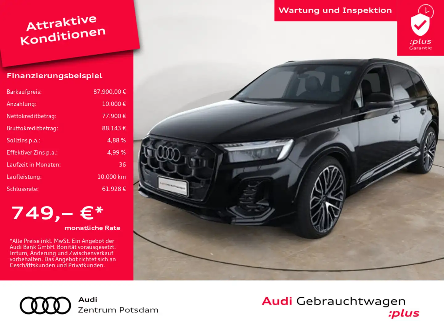 Audi Q7 S line 50 TDI quattro LASER NAV AHK B&O PA Schwarz - 1