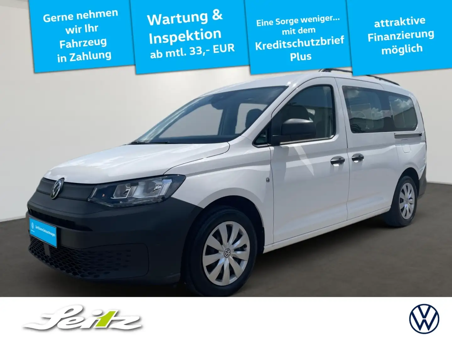 Volkswagen Caddy 2.0 TDI Maxi Kombi EcoProfi GRA*Climatronic*Einpar Weiß - 1