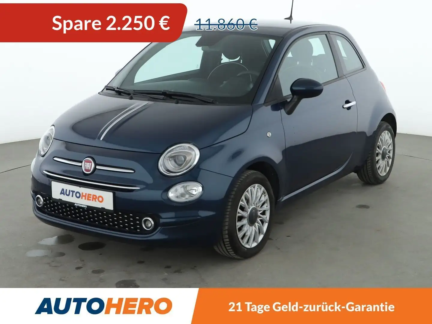 Fiat 500 1.0 Mild-Hybrid Lounge *NAVI*PDC*TEMPO*ALU*KLIMA* Bleu - 1