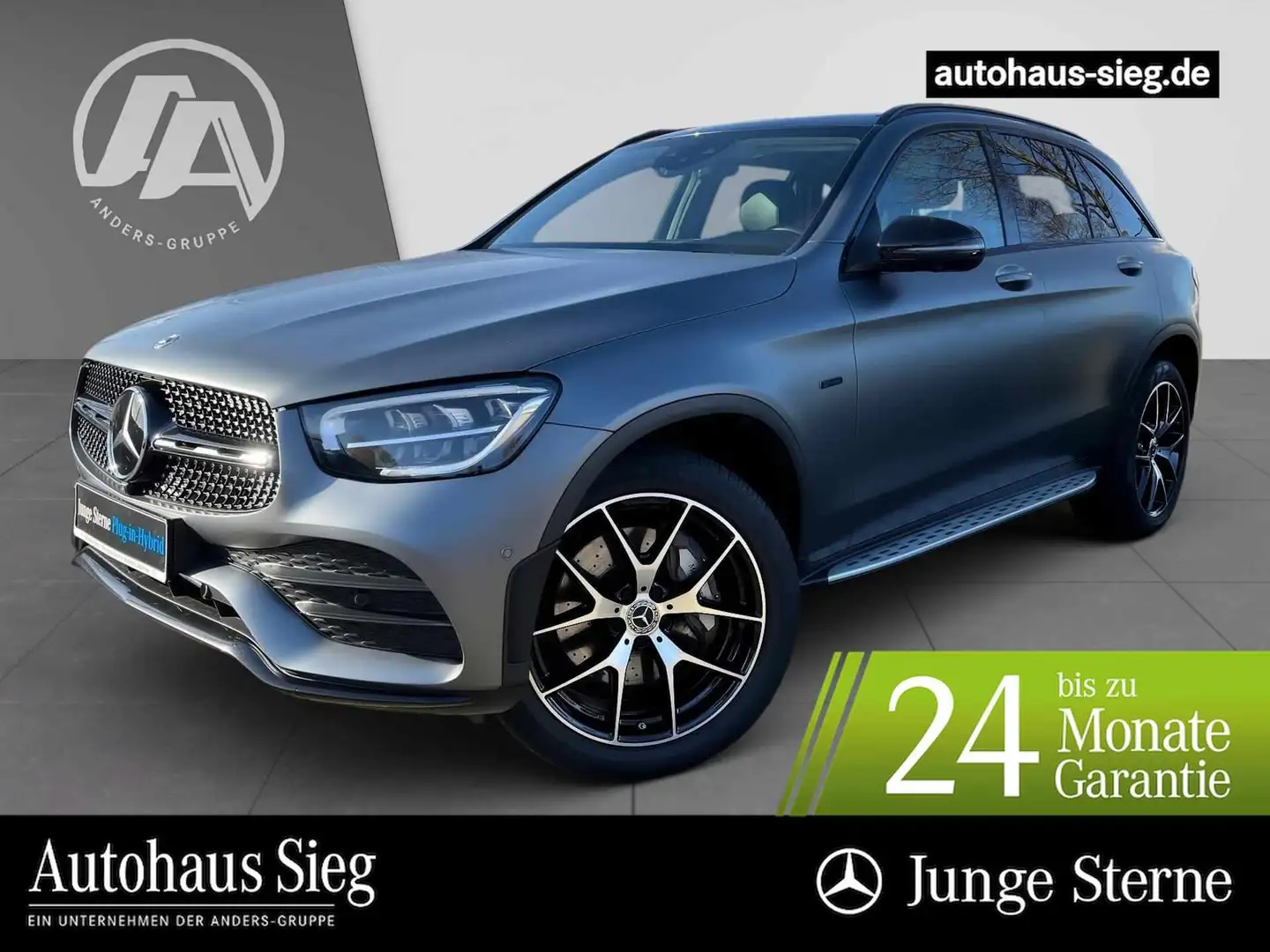 Mercedes-Benz GLC 300 de 4M AMG+digCock+Pano+Burm+Distr+AHK+36 Gris - 1