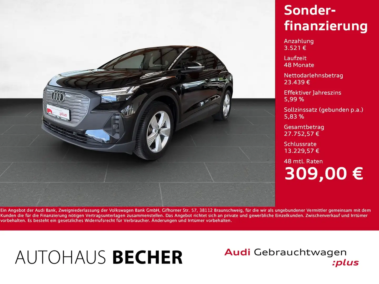 Audi Q4 e-tron Sportback 35 /Rückfahrk/Matrix/Sitzhz Schwarz - 1