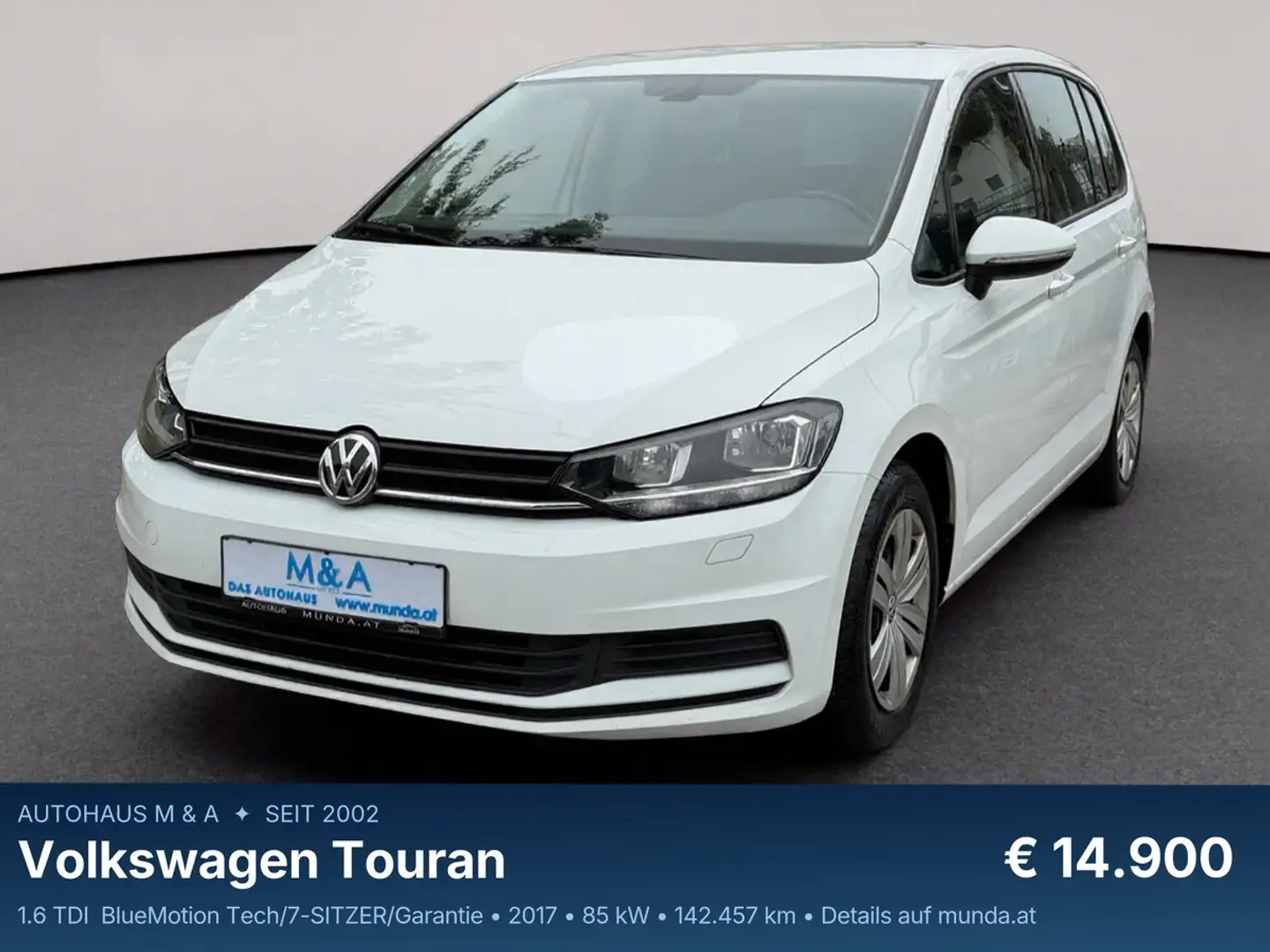 Volkswagen Touran 1.6 TDI  BlueMotion Tech/7-SITZER/Garantie Weiß - 1