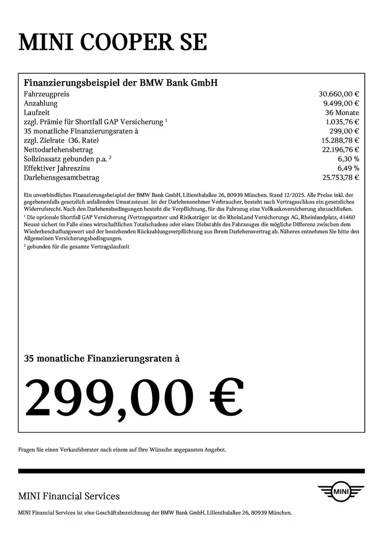 MINI Cooper SE CHN Head-Up HK HiFi DAB LED Pano.Dach Blau - 2