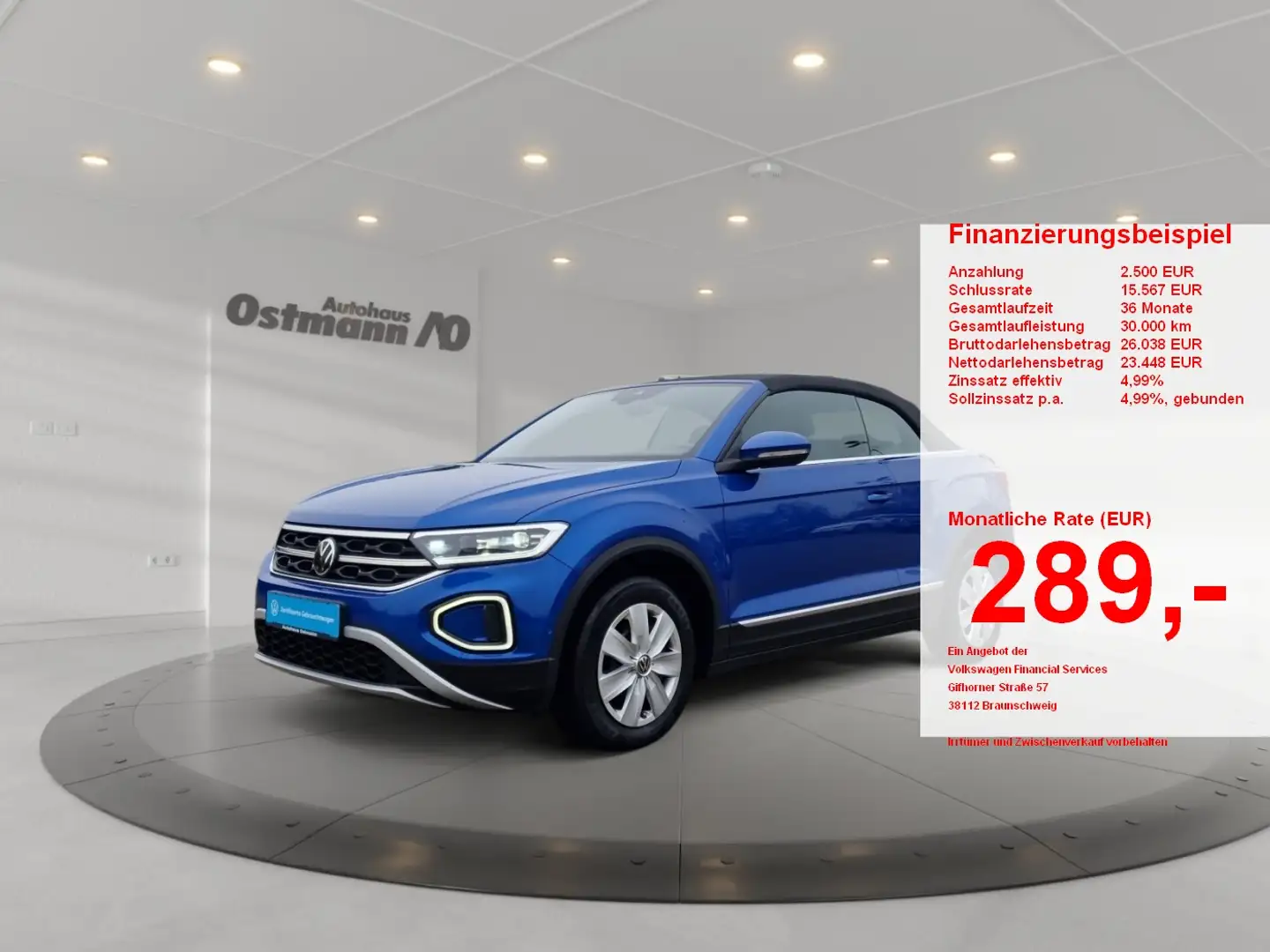 Volkswagen T-Roc Cabriolet 1.5 TSI  Style 2xKlima ACC AHK Blau - 1