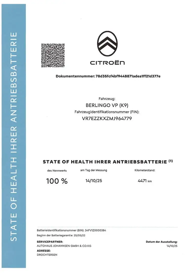 Citroen Berlingo Elektro M Feel Weiß - 2