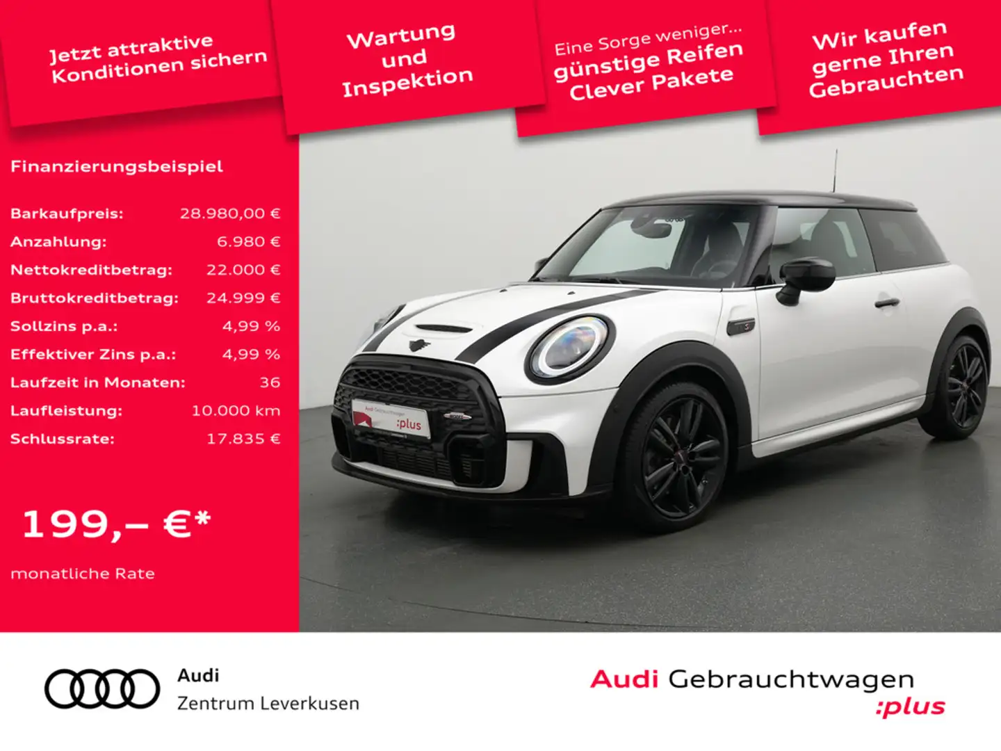 MINI Cooper S NAVI LEDER VIRT KAM SHZ CARPLAY PDC Weiß - 1