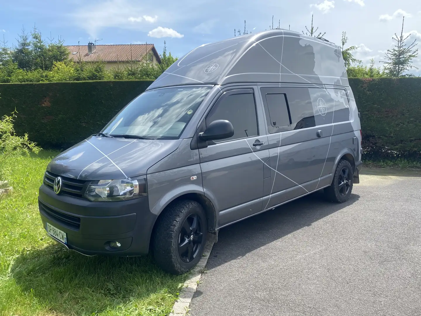 Volkswagen T5 Transporter 4 motion camper hochdach L2/H3 Noir - 1