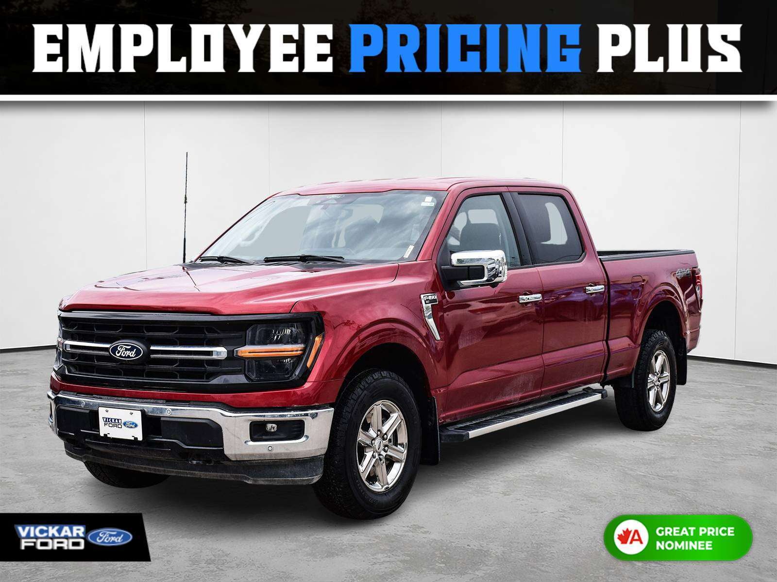 Red 2025 Ford F-150 Pickup Truck Four-Wheel Drive Automatic