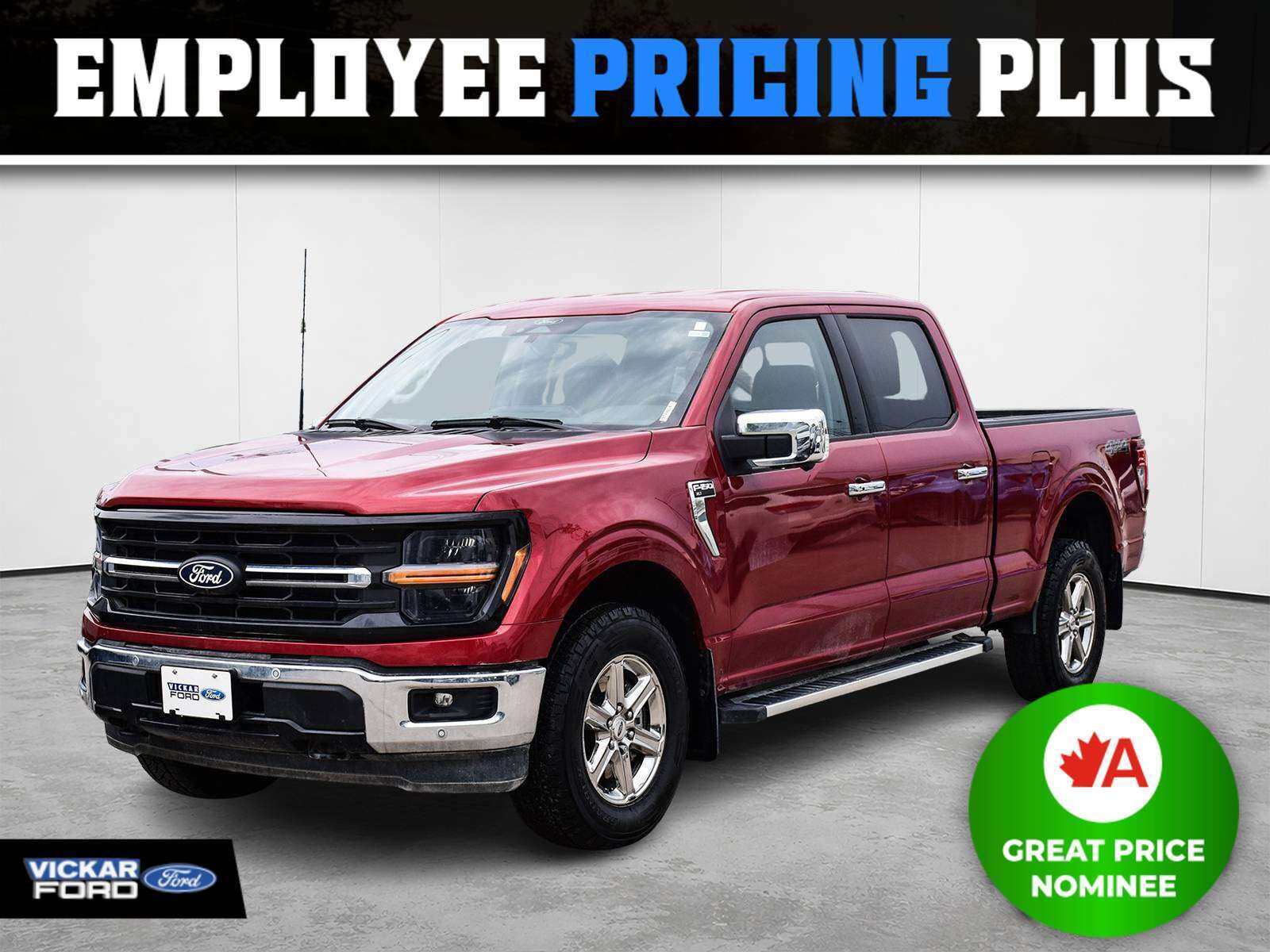Red 2025 Ford F-150 Pickup Truck Four-Wheel Drive Automatic
