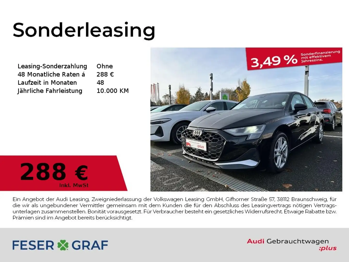 Audi A3 Advanced 30 TFSI Navi RFK ACC SHZ Schwarz - 1