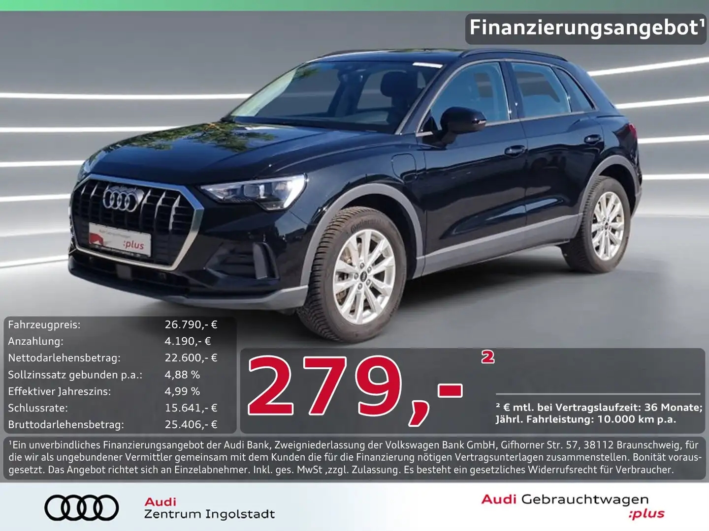 Audi Q3 45 TFSI e S tronic NAVI virtual 2xPDC SHZ 18" Schwarz - 1
