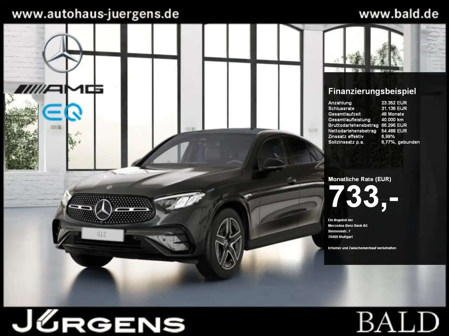 Mercedes-Benz GLC 450 d 4M Coupé AMG-Sport/Pano/Burm/AHK/Night Grijs - 1