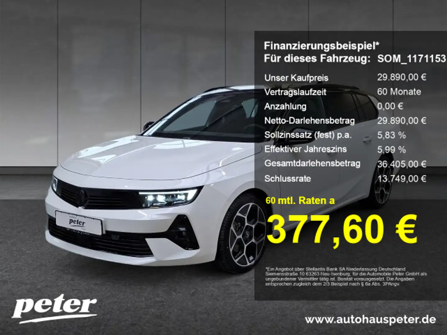 Opel Astra Astra ST GS 1.2 Schiebedach Adapt. Tempomat Navi Weiß - 1