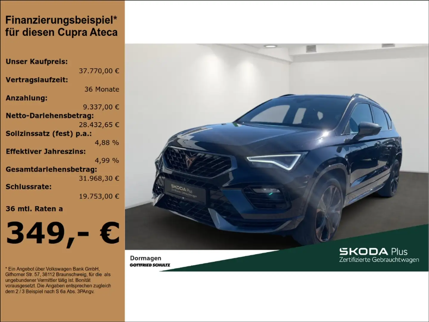 CUPRA Ateca 2.0 TSI DSG PANO NAVO BEATS KAMERA Zwart - 1