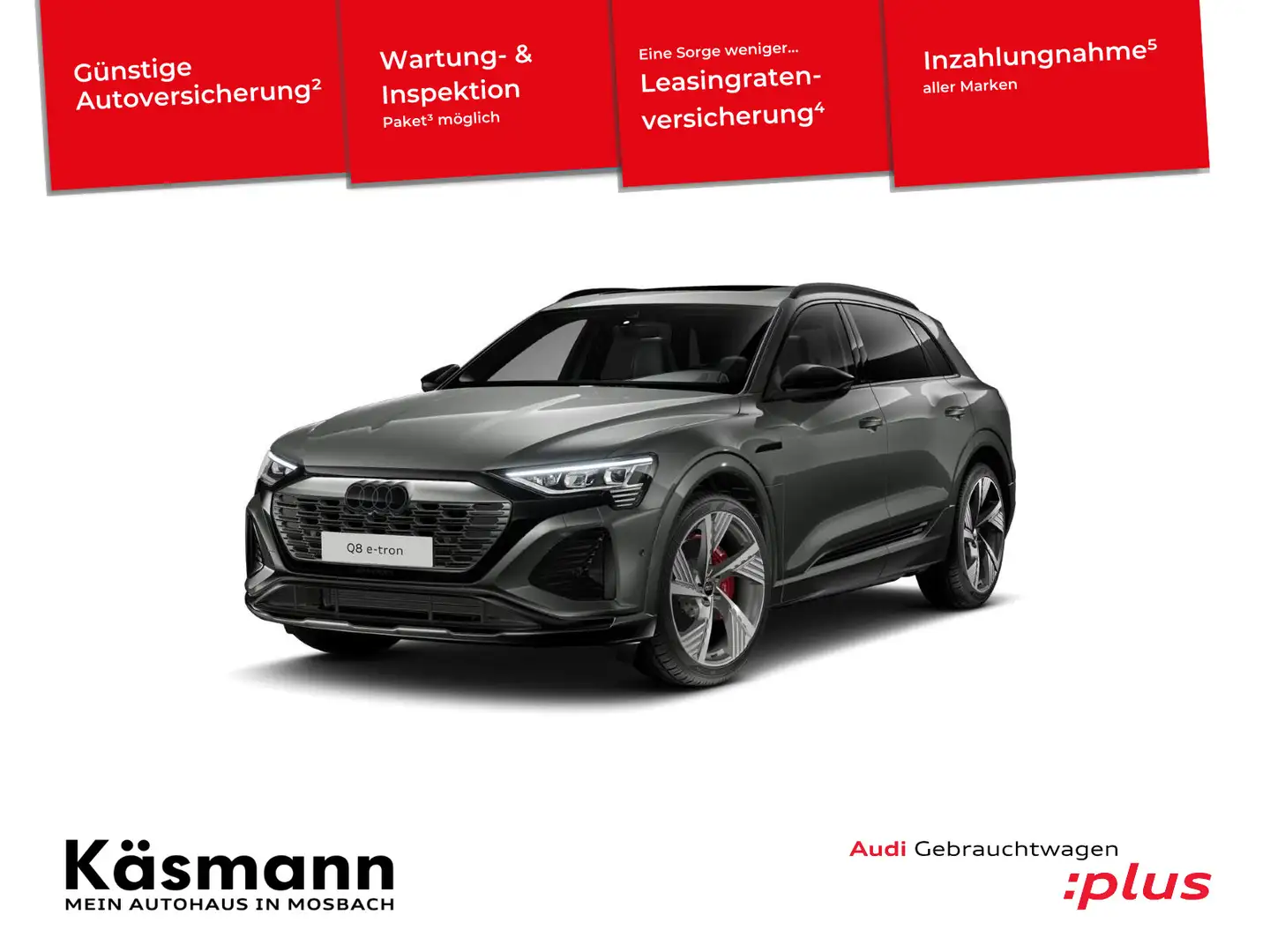Audi Q8 e-tron S line 55 qu MATRIX AHK KAM PANO B&O Grau - 1