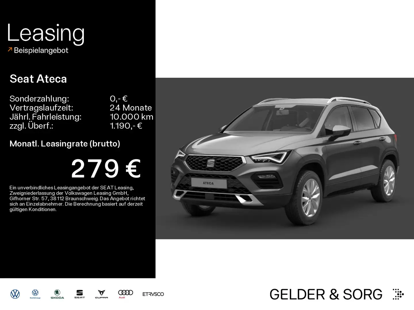 SEAT Ateca Road Edition 1.5 TSI 360°*SHZ*ACC*NAVI Gris - 1