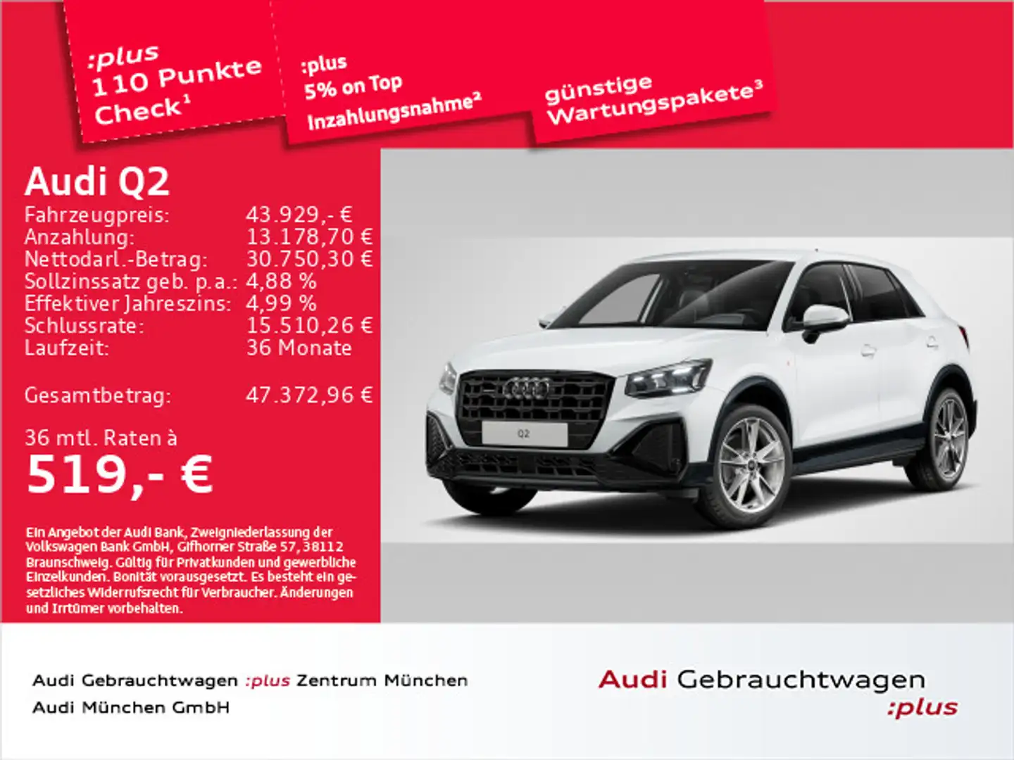 Audi Q2 40 TFSI qu. S tronic S line ACC/AHK/Virtual Blanc - 1