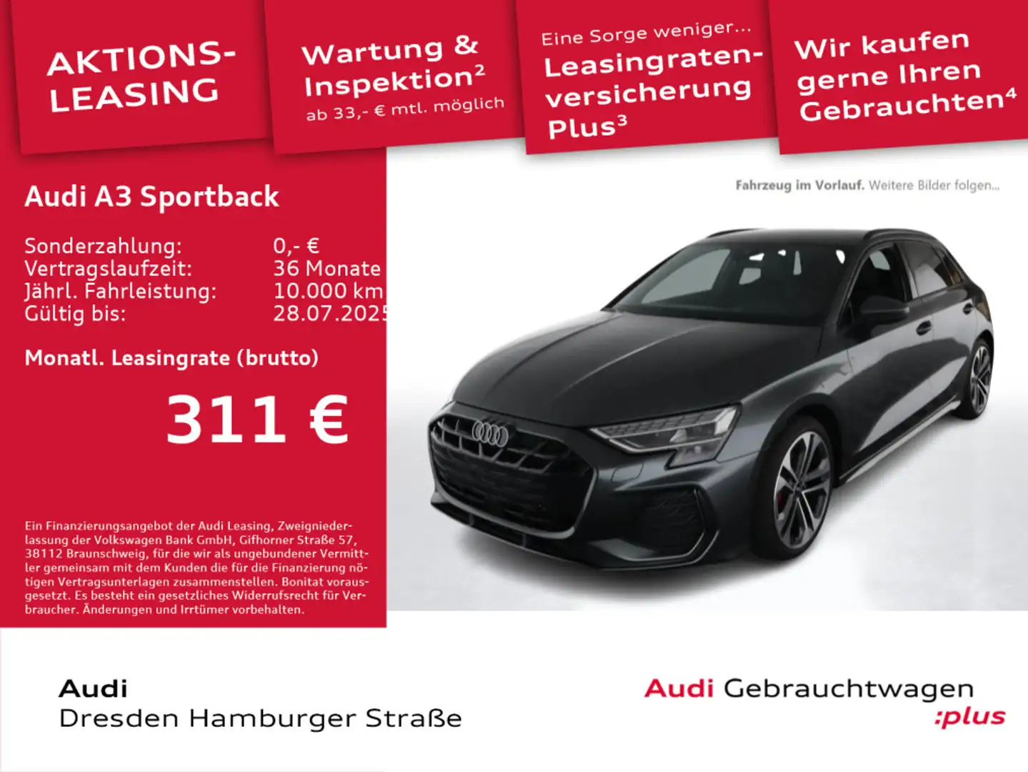 Audi A3 35 TFSI S line LED Navi AHZV SONOS Grau - 1