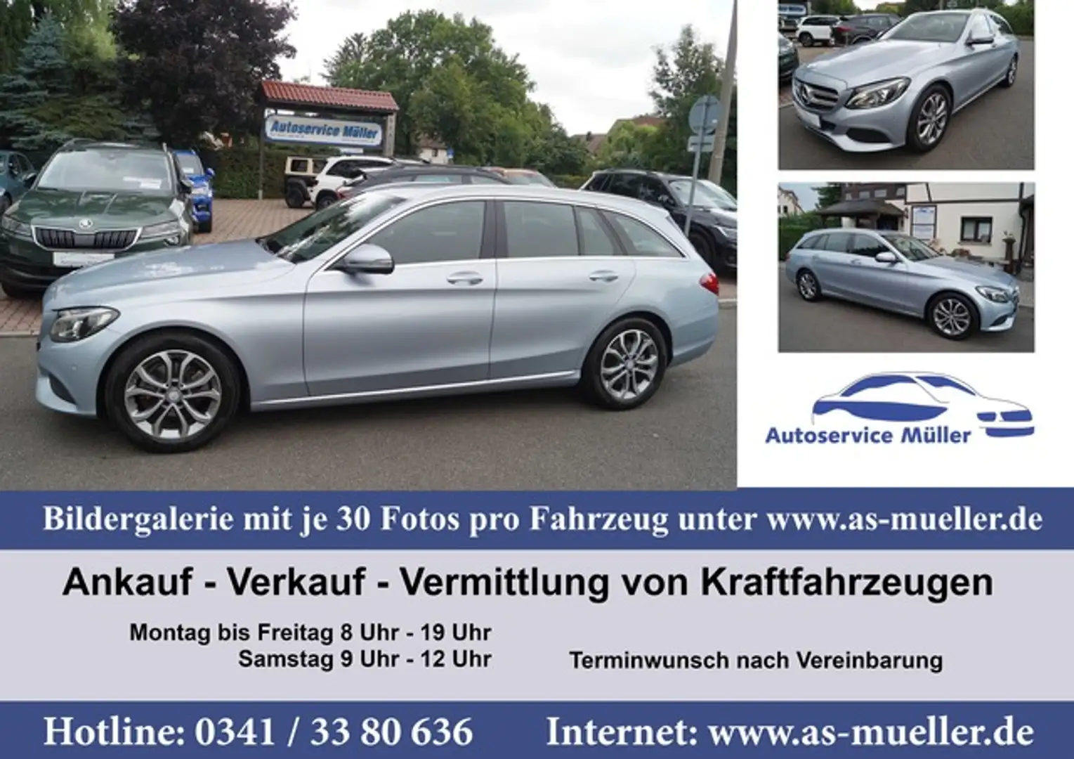 Mercedes-Benz C 180 Leder-Navi-PDC-WR-Sitzh.-Totw.-Kamera uv Silber - 1
