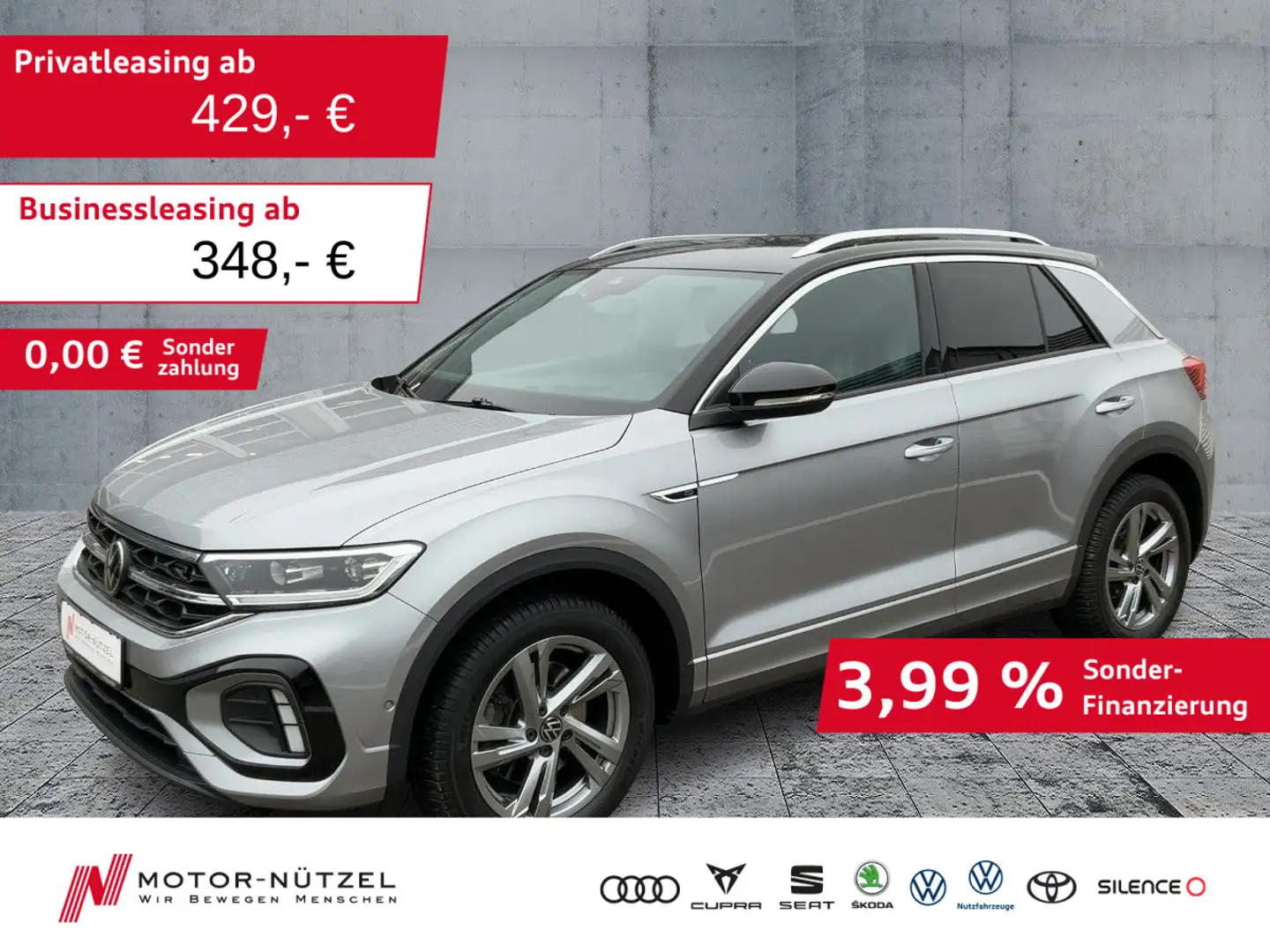 Volkswagen T-Roc 2.0 TDI DSG R-LINE 5JG+LEDplus+ACC+AHK+NAV Silber - 1