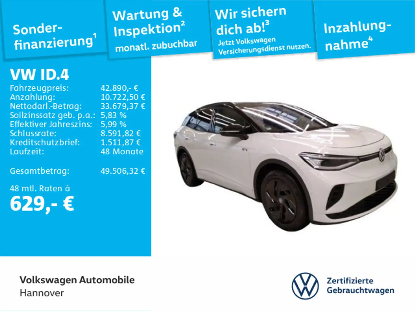 Volkswagen ID.4 GTX 4-Motion Navi AHK LED-Matrix Pano Kamer Weiß - 1