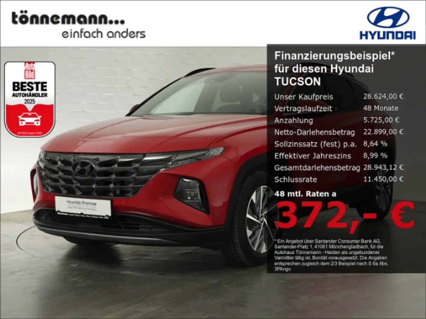 Hyundai TUCSON T-GDI EDITION 30+ DCT+NAVI+RÜCKFAHRKAMERA+CARPLAY+ Rot - 1