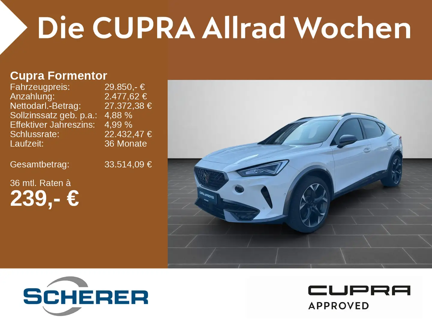 CUPRA Formentor VZ 2.0 TSI DSG 4DRIVE NAVI SHZ RFK Weiß - 1