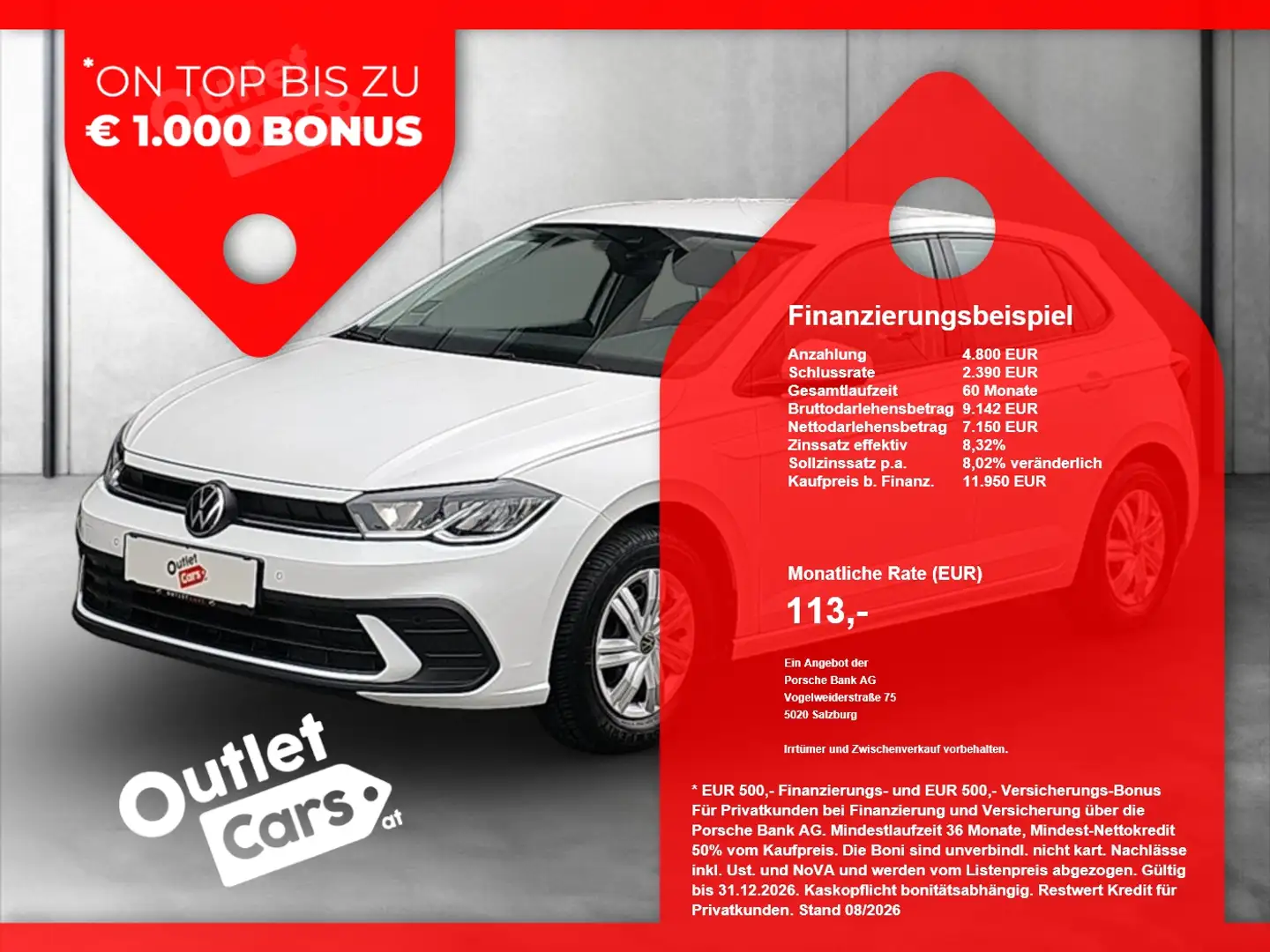 Volkswagen Polo VI 1.0 TSI ASSIST+LED+Virtual+PDC+Facelift Weiß - 1