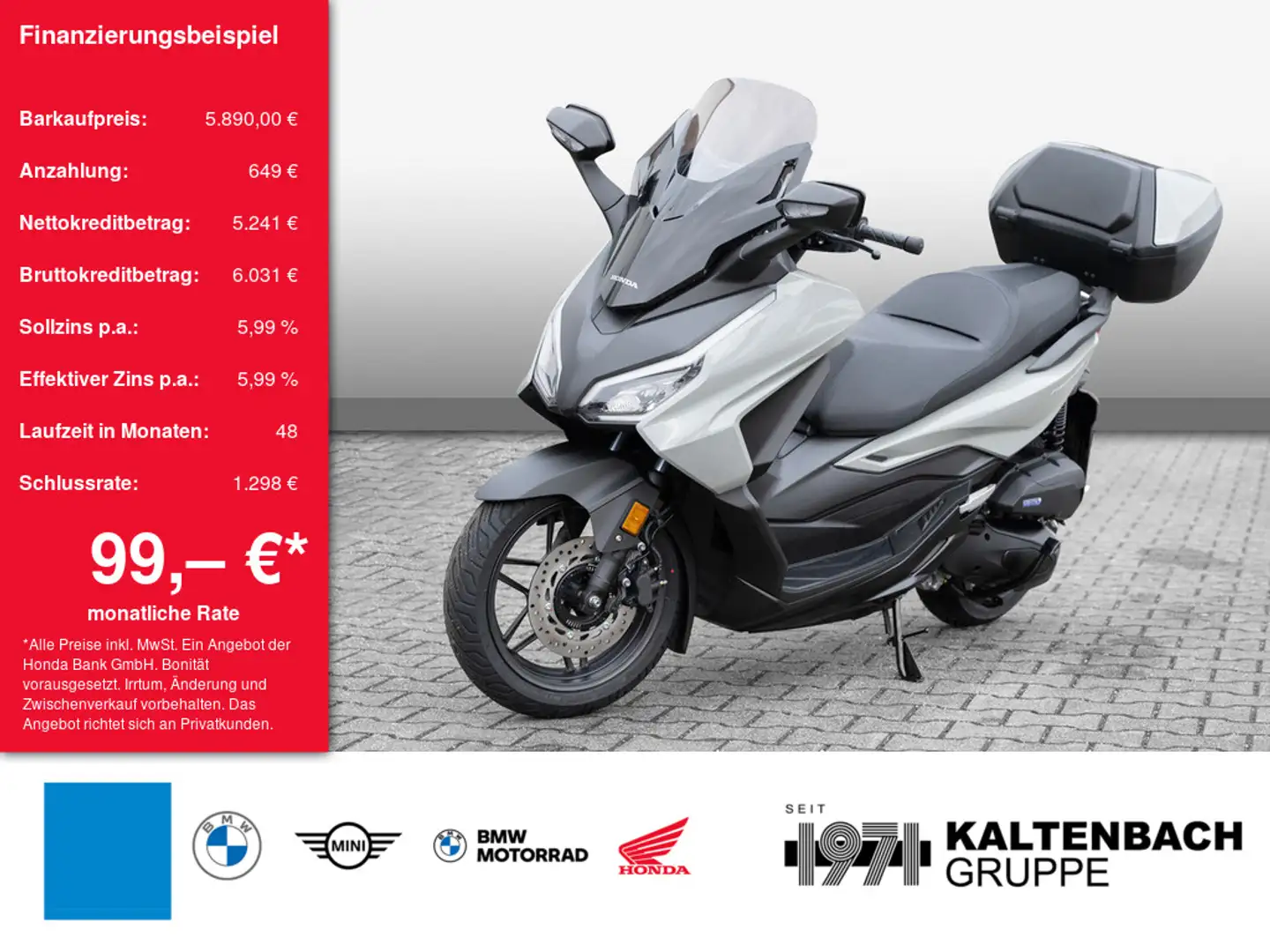 Honda Forza 125 inkl. Top Case LED SCHEINWERFER Šedá - 1