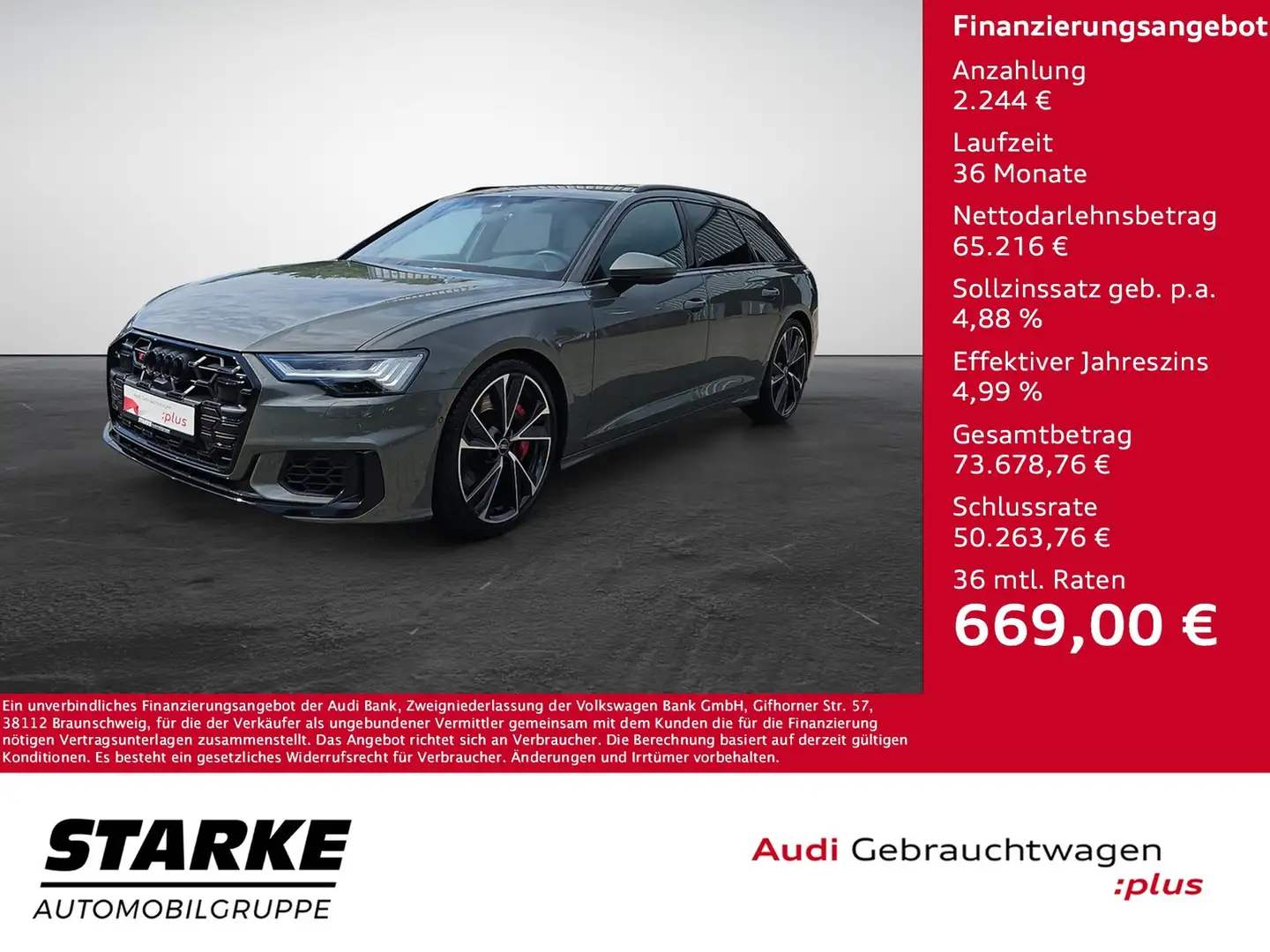Audi S6 Avant TDI tiptronic quattro NaviPlus Matrix Mem... Grijs - 1
