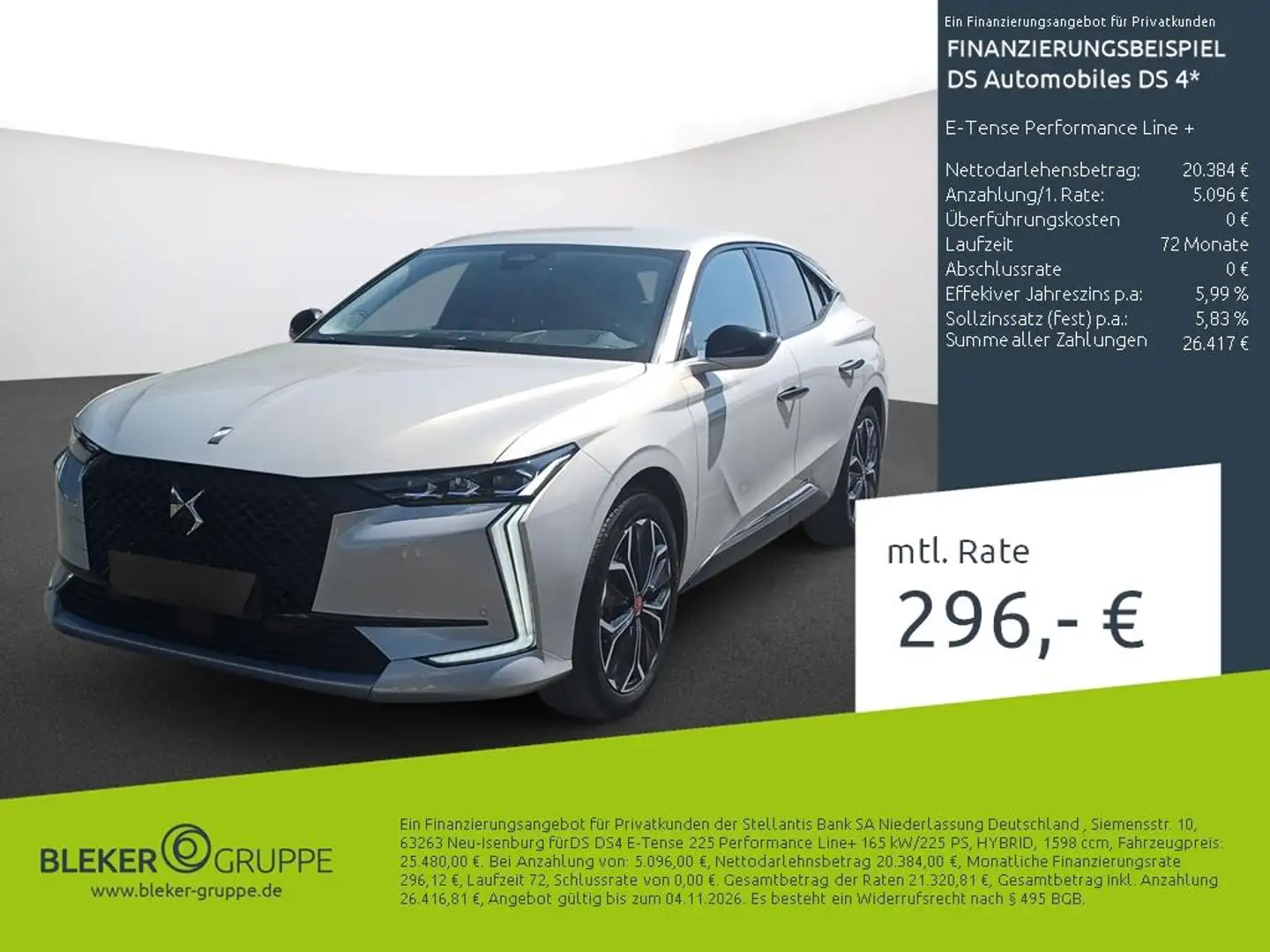 DS Automobiles DS 4 E-Tense Performance Line + Grau - 1