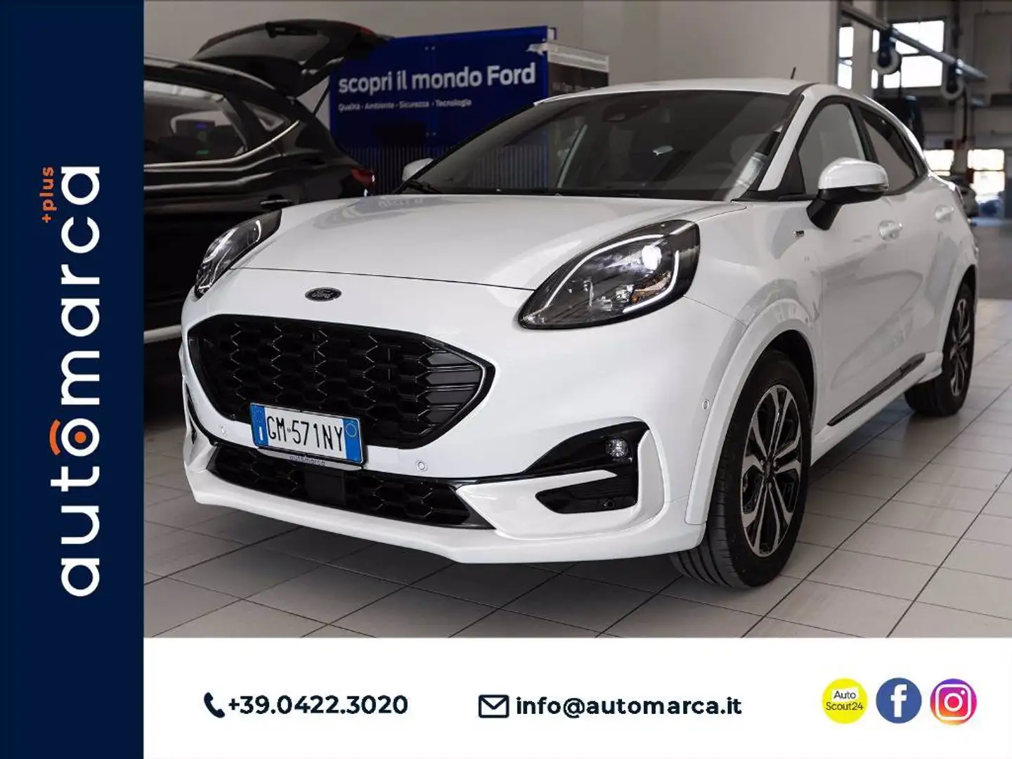 Ford Puma 1.0 ecoboost h ST-Line s&s 125cv auto Bianco - 1