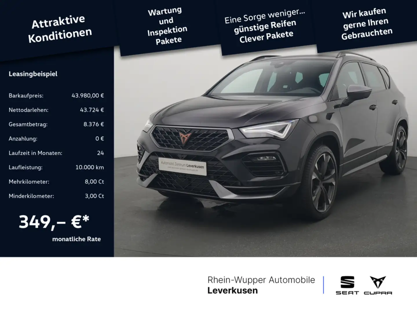 CUPRA Ateca 2.0 TSI VZ 4Drive FACEL. LED PANO 360° Zwart - 1