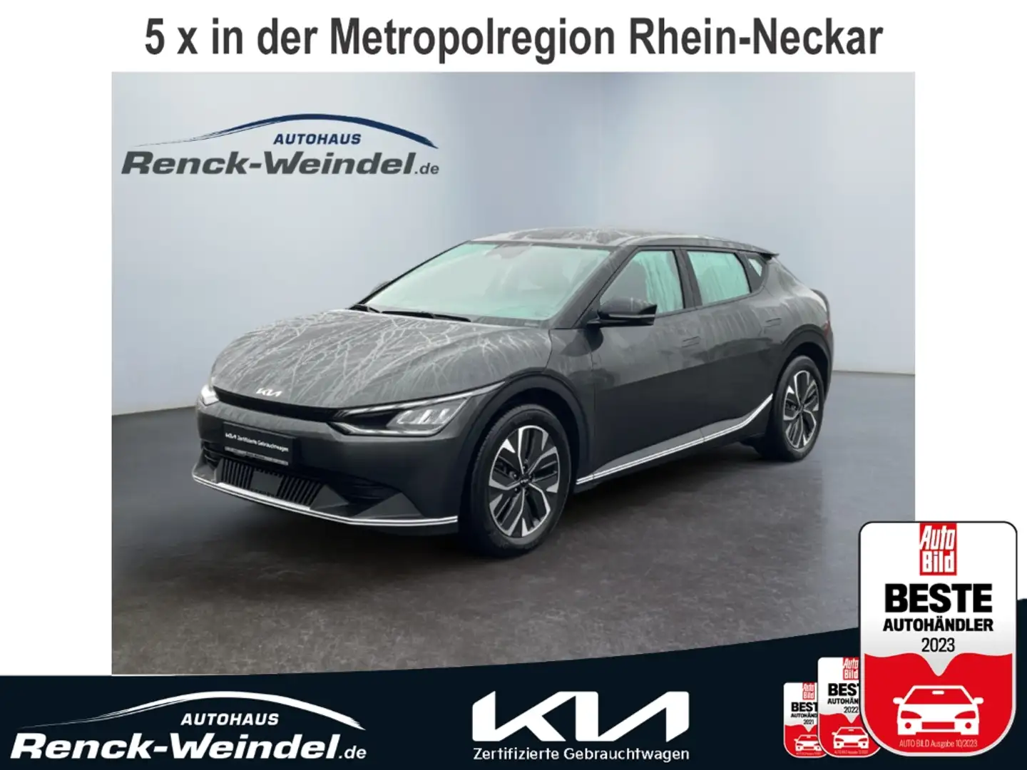 Kia EV6 Basis 77.4kWh AWD Navi Rückfahrkam. Klimaautom SHZ Gris - 1