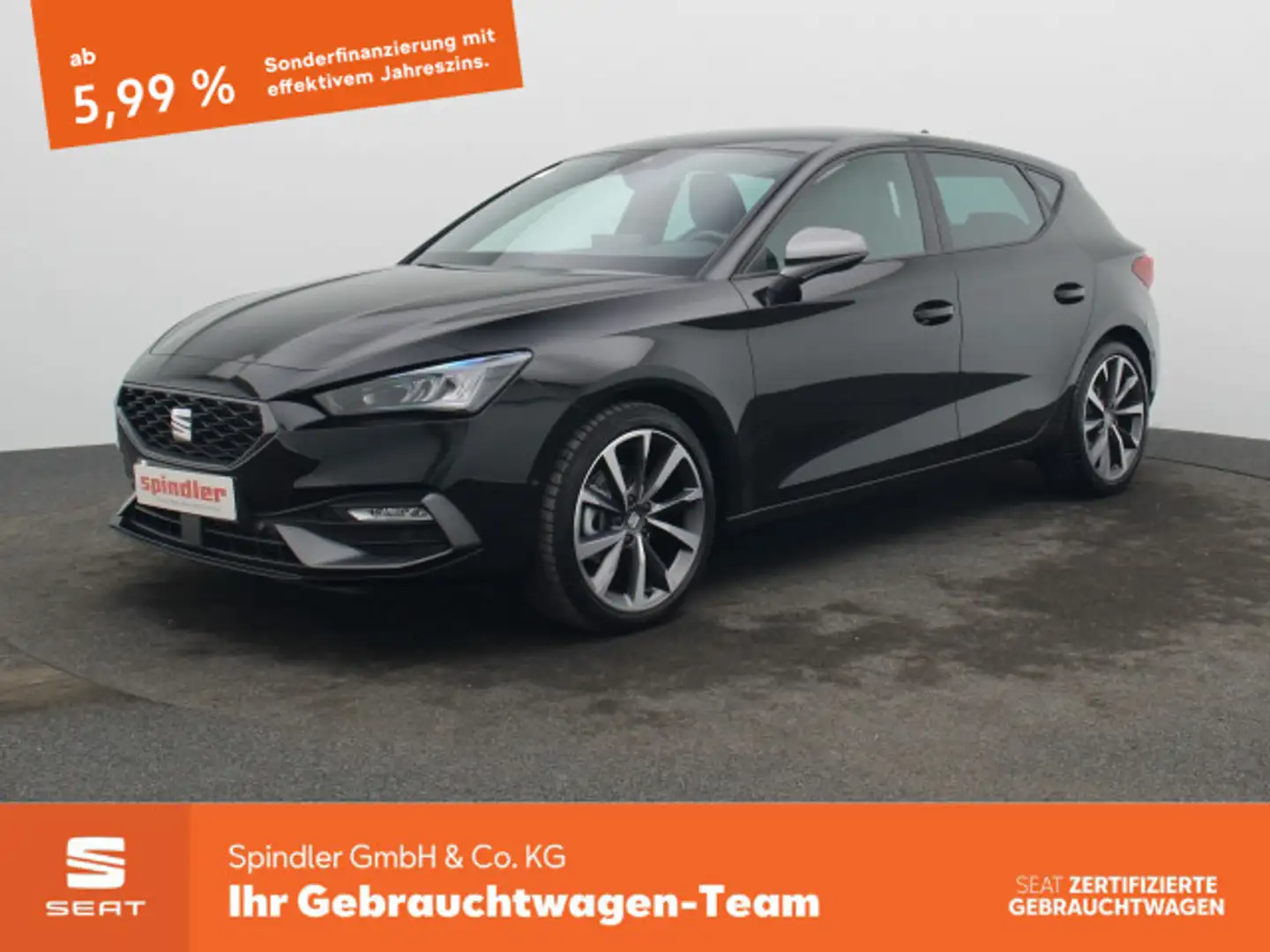 SEAT Leon FR 2.0 TDI DSG / LED, ACC, RFK, Navi, SHZ Schwarz - 1