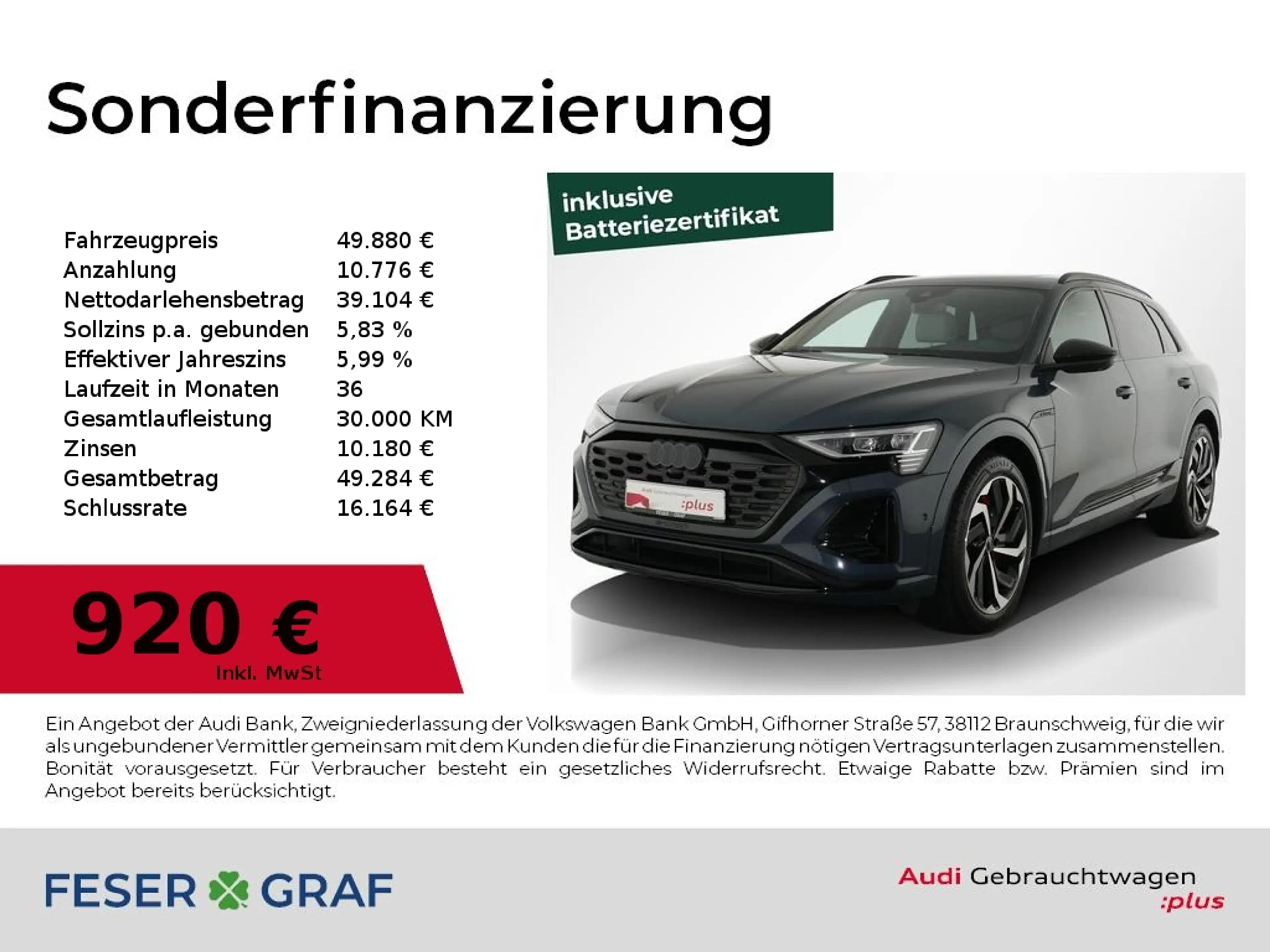 Audi Q8 e-tron 55 quattro S line AHK/Pano/LED/Head up/B&O/Navi He