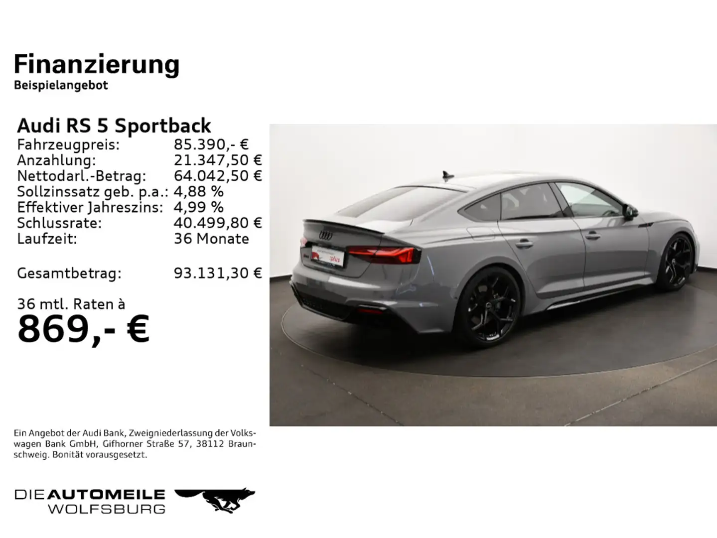 Audi RS5 2.9 TFSI quattro tiptronic Perfor Grau - 2