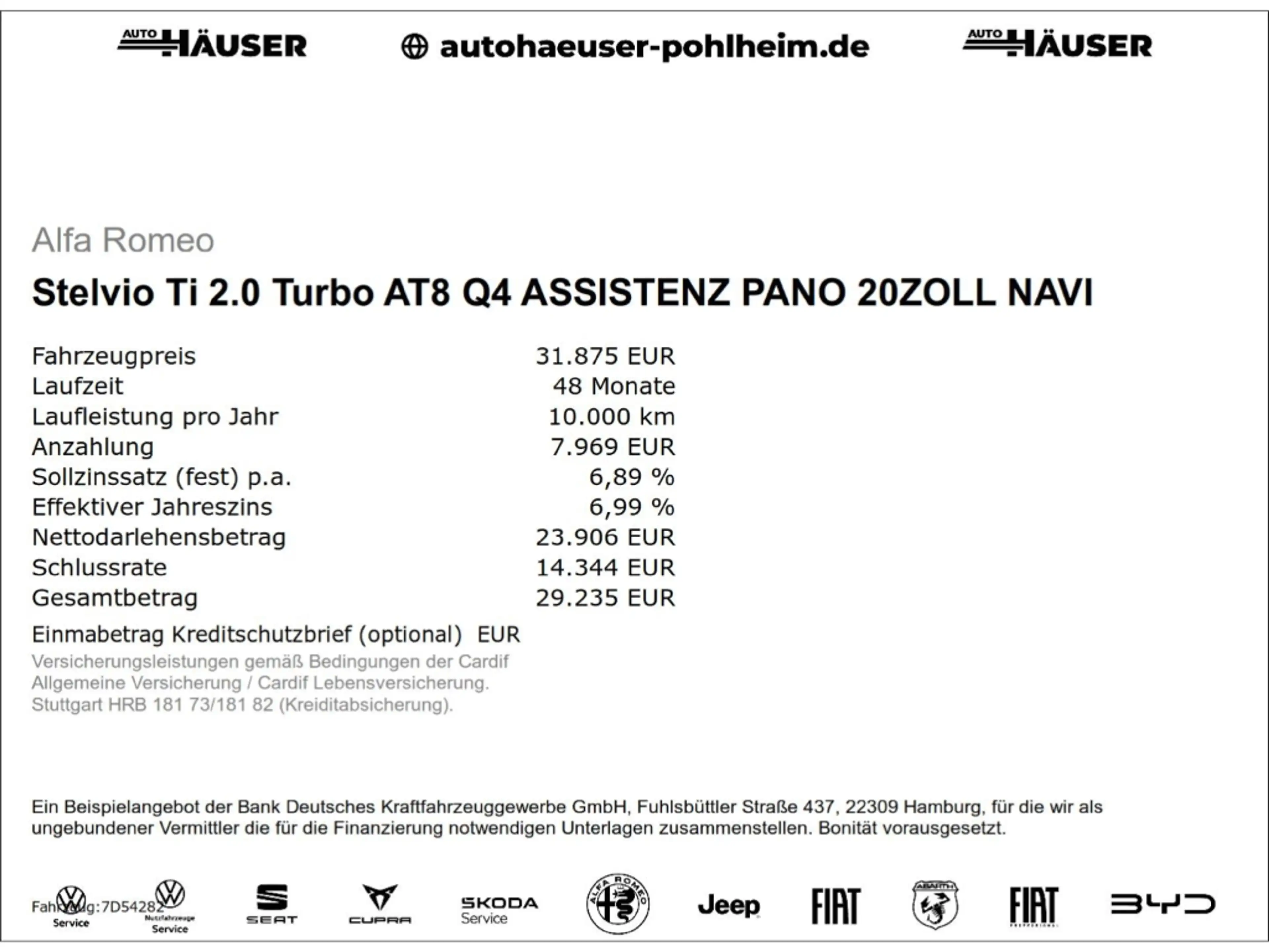 Alfa Romeo Stelvio Ti 2.0 Turbo AT8 Q4 ASSISTENZ PANO 20ZOLL NAVI KAM — photo 2