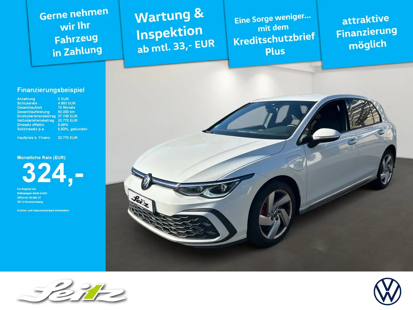 Volkswagen Golf GTE 1.4 eHybrid DSG Matrix-LED. Rückfahrkamera. Ei Blanco - 1