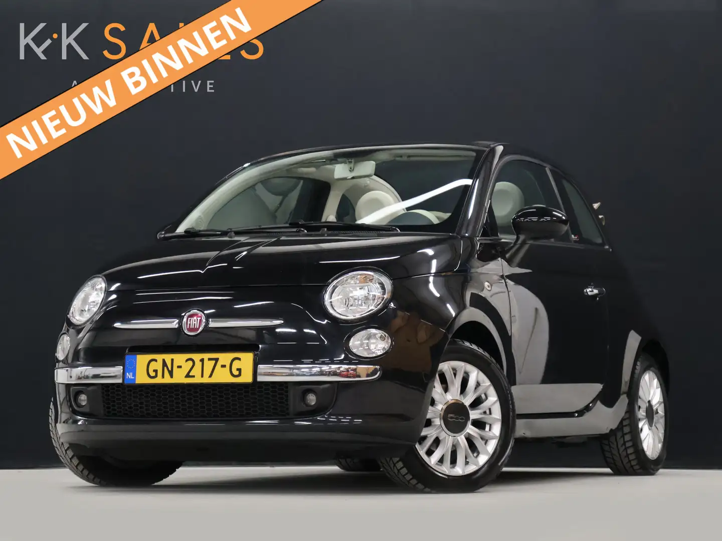 Fiat 500C 0.9 TwinAir Turbo Lounge [CABRIO, BLUE&ME, AIRCO, Zwart - 1